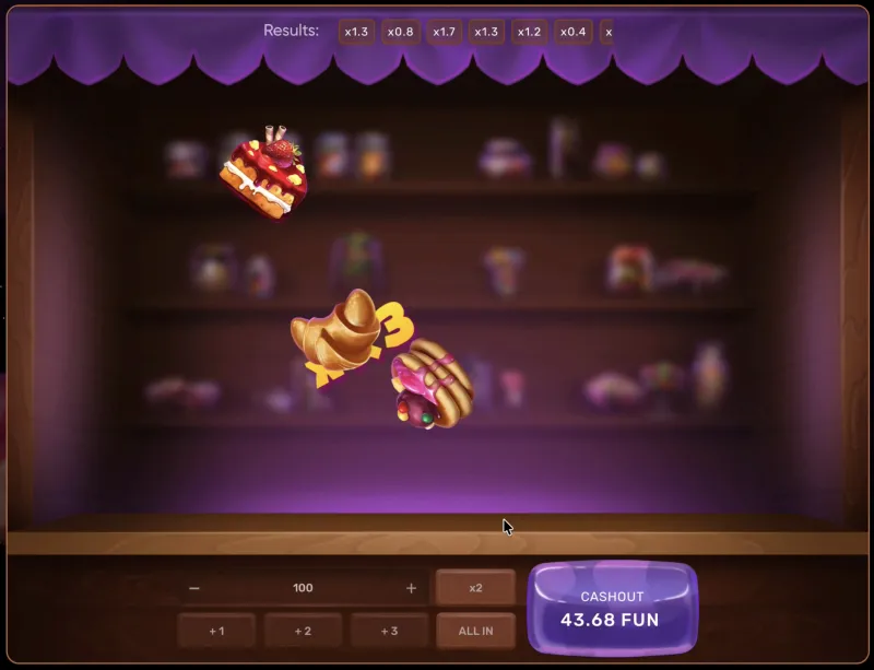 Tutorial visual de Ninja Crash mostrando cómo cortar dulces y hacer cashout